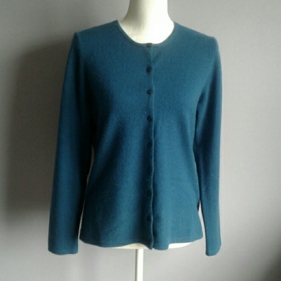 Lord Taylor Cashmere Cardigan Blue 
